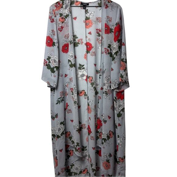 TORRID Tops - TORRID WOMEN PLUS SIZE FLORAL BLUE PRINT KIMONO CARDIGAN TOP SIZE 1/2